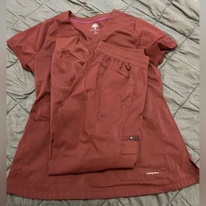 Healing Hands wine/maroon scrubs. Medium top and bottom. New without tags